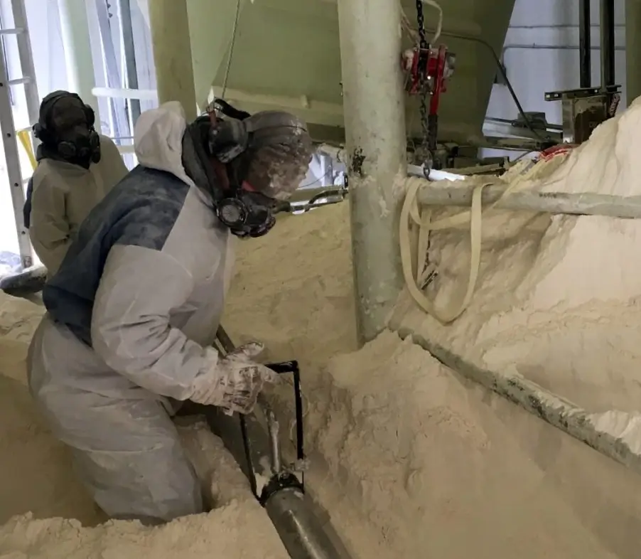Silo cleaning / bulk material remediation